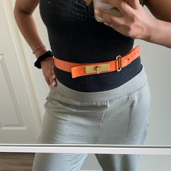 Escada Orange Leather Belt - Picture 15 of 16